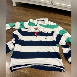 Vineyard Vines rugby shirts. Navy and Kelly green. Medium